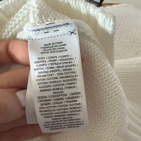 Polo by Ralph Lauren Cream Sweater with Bear Design - Picture 3 of 3